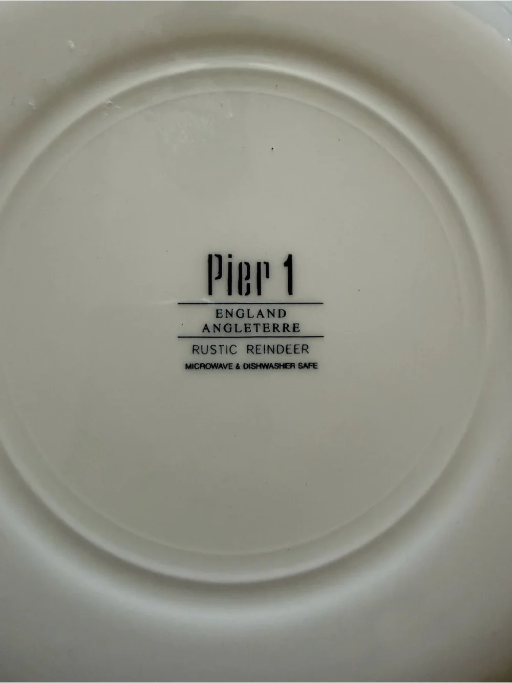 Pier 1 Rustic Reindeer Dinner Plates Set of 2 England Discontinued Vintage
